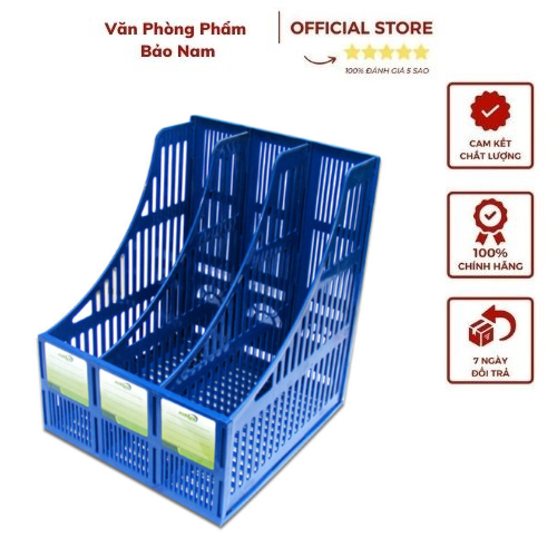 Khay đựng tài liệu nhựa - file vat 3 ngăn xukiva