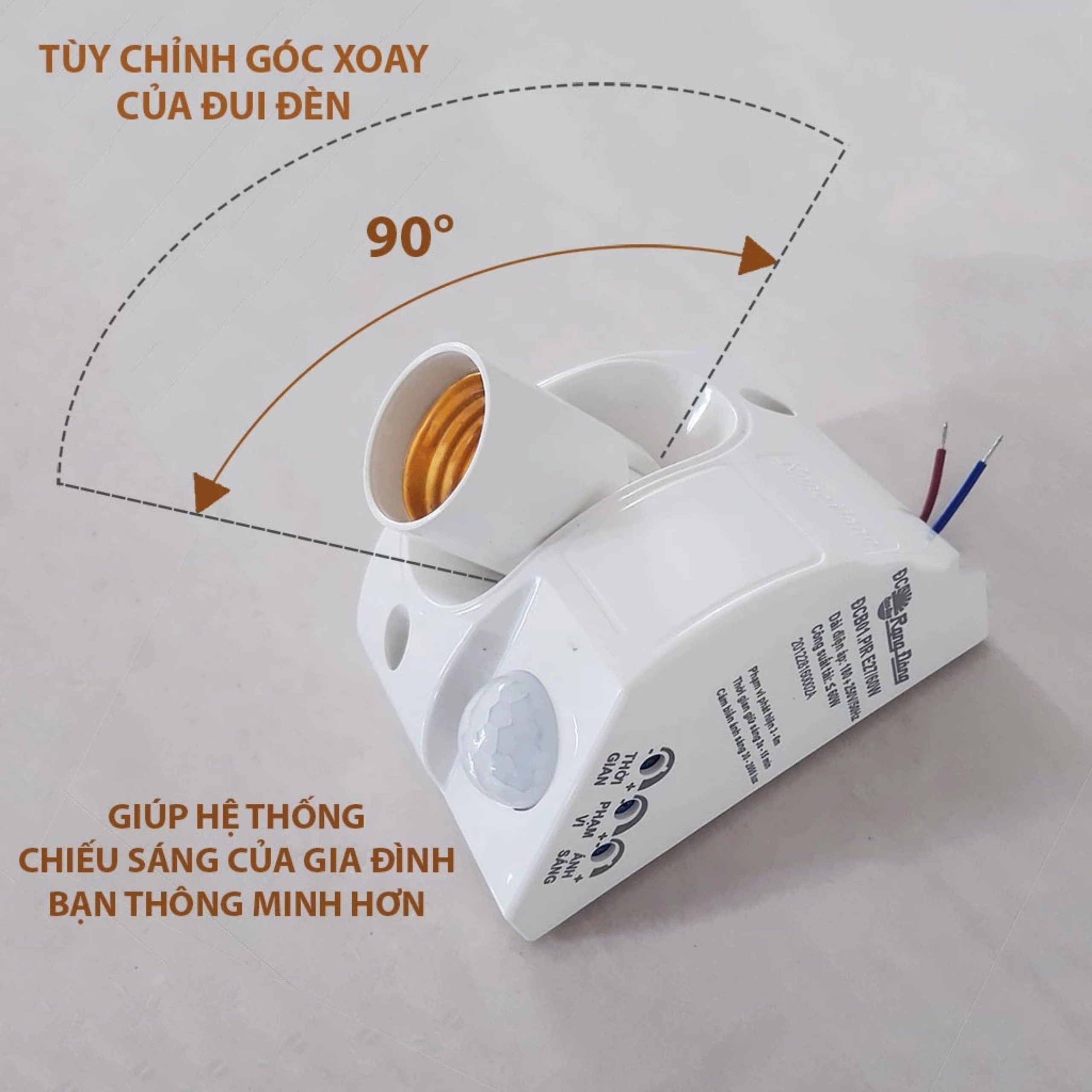 Đui Đèn Cảm Biến Chuyển Động Rạng Đông E27
