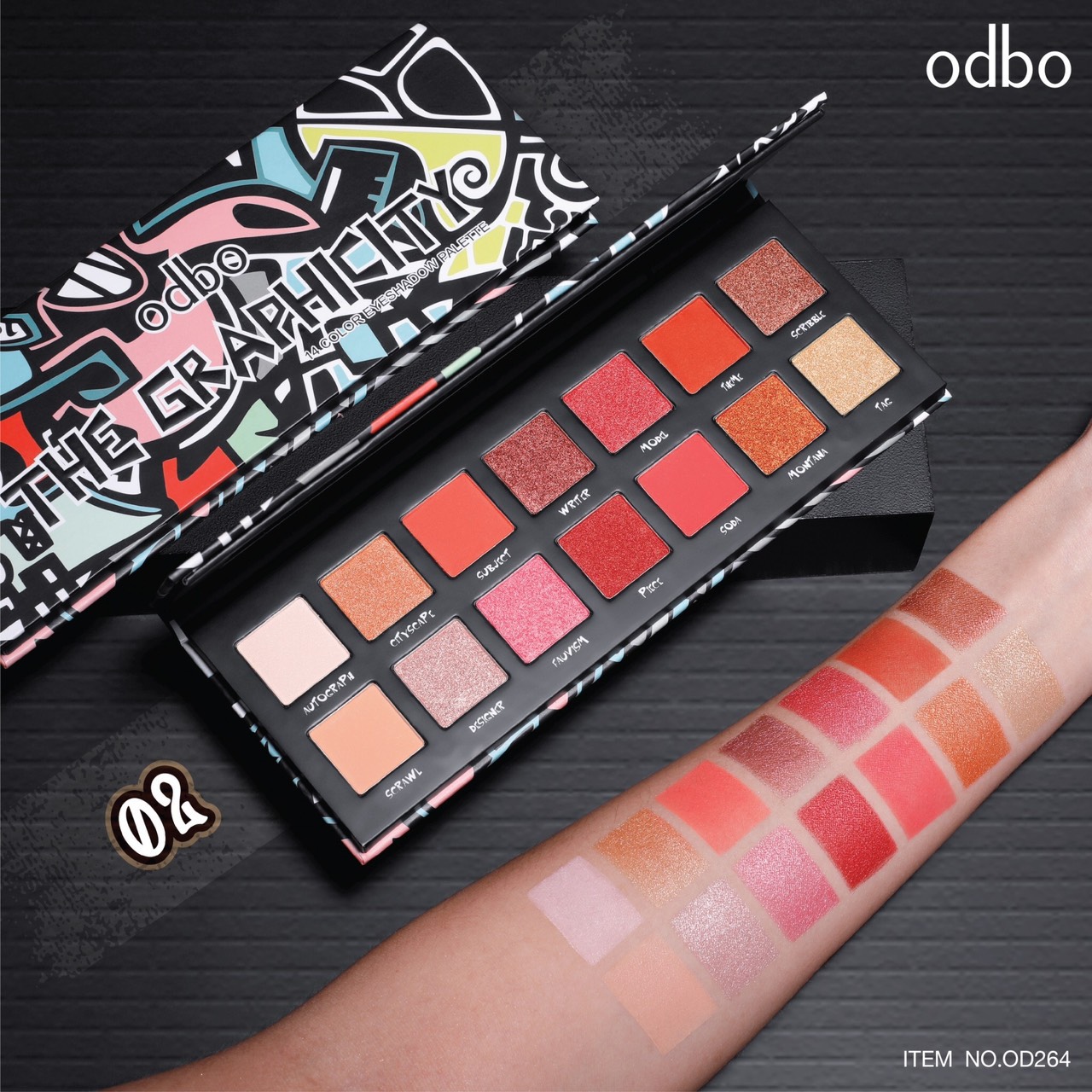Bảng Phấn mắt 14 màu Odbo Thái Lan