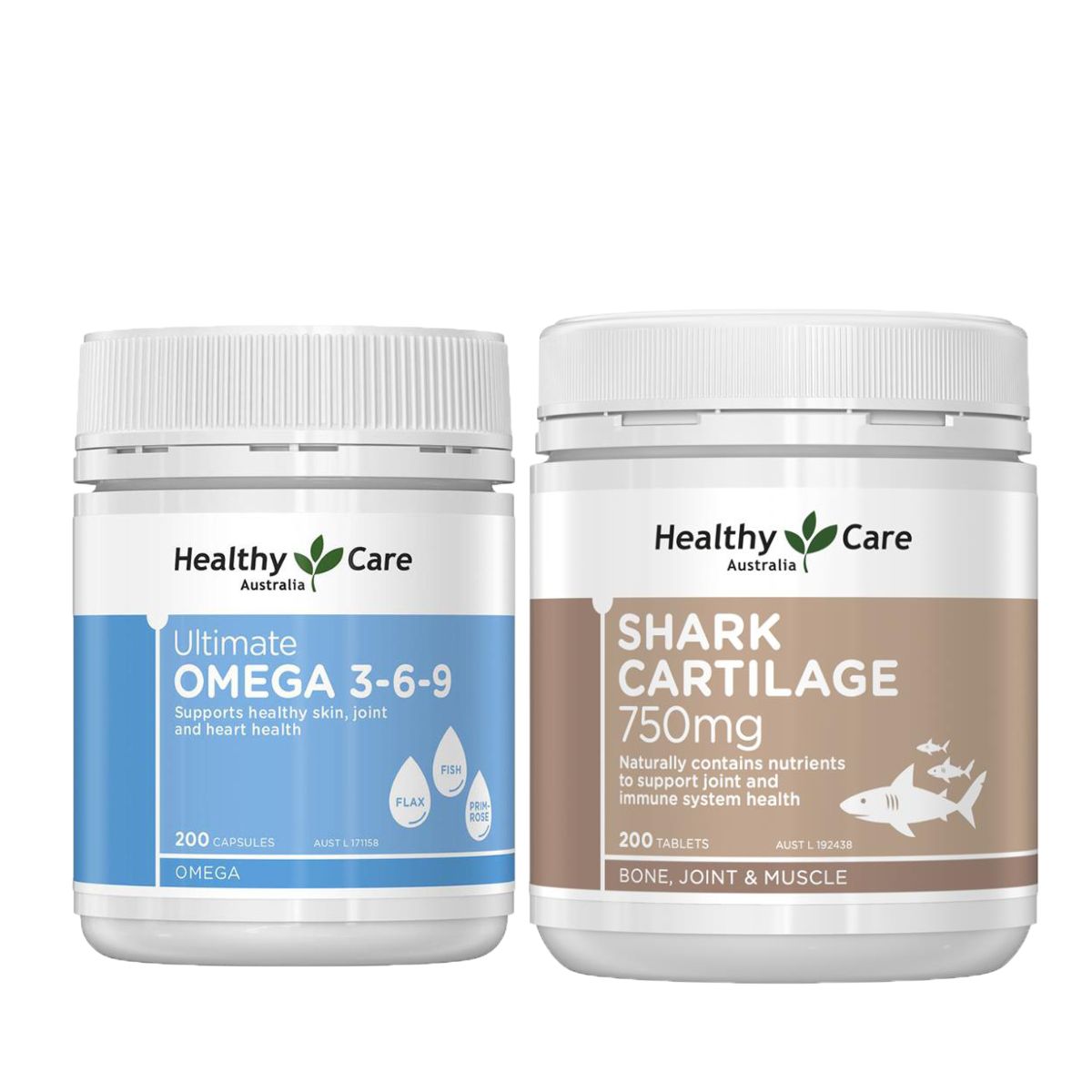 Combo Healthy Care Sụn cá mập + Omega 3 6 9 Ultimate