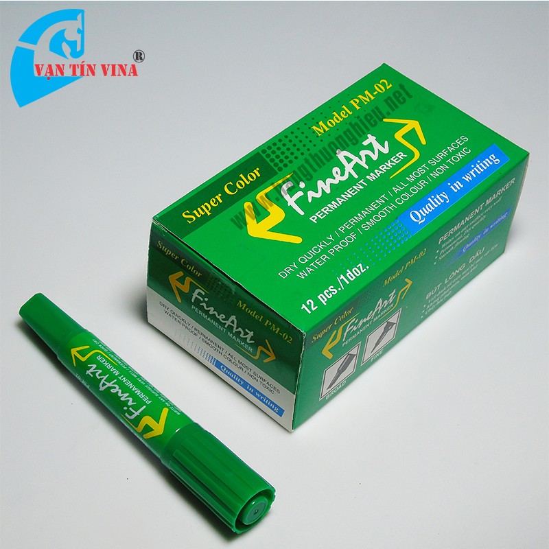 [HCM]Bút lông dầu Queen PM-02 (xanh lá) (1  hộp 12 cây)