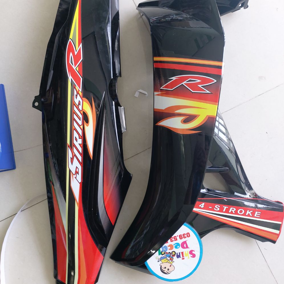 Tem sirius R lửa bùng cháy có tặng logo