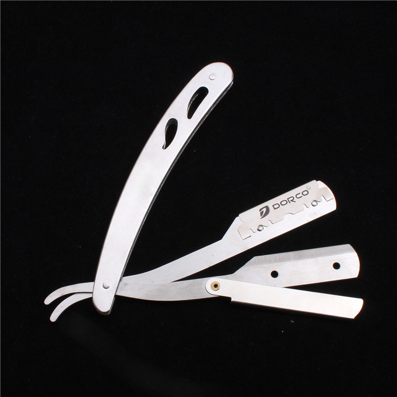 Face-shaving razor handle-stainless steel handle