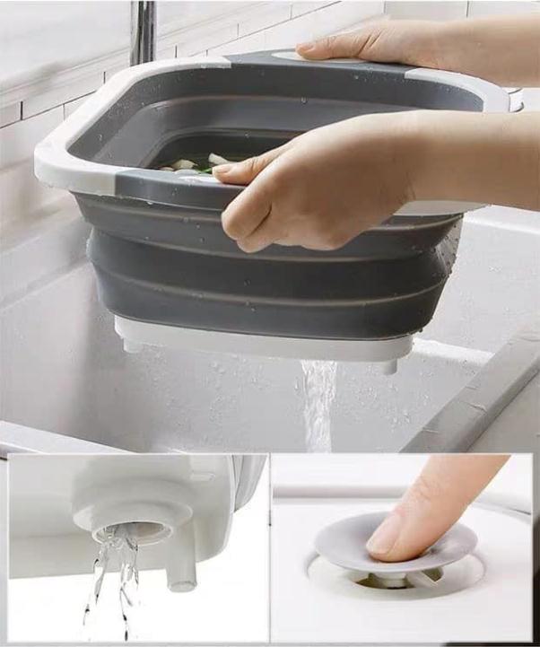 Chậu Gấp Gọn Kèm Thớt Đa Năng