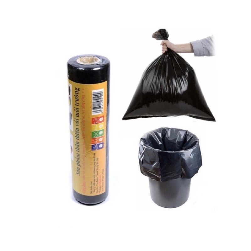 COMBO 3 CUỘN TÚI RÁC ĐEN DÀY DAI TỰ PHÂN HUỶ