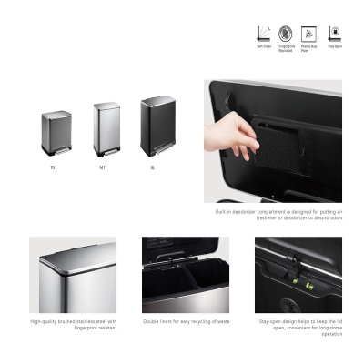 Thùng Rác Inox Chân Đạp 30L EKO EK9268MT