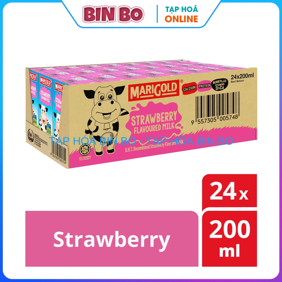 Combo 2 thùng sữa tiệt trùng Marigold vị dâu