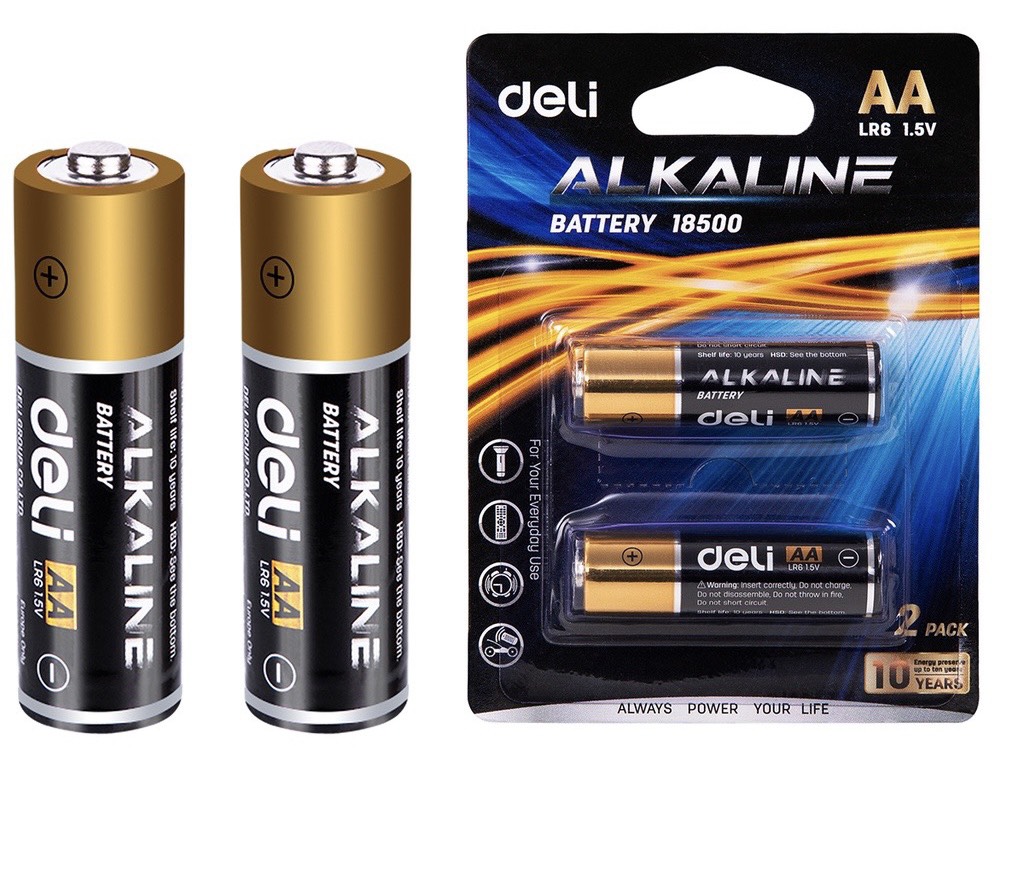 [Bán Chạy] Pin ALKALINE Deli AA (2A), AAA (3A) ( 18501/18500/18504) Vỉ 2 Viên/ 4 Viên.