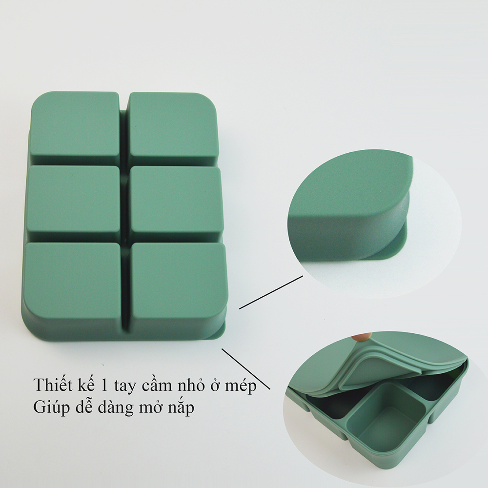 Khay silicone làm đá có nắp đậy tiện dụng