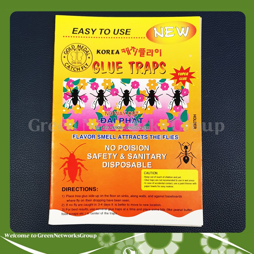 Miếng dán keo bẫy ruồi siêu dính Đại Phát Glue Traps dính ruồi, dính gián, dính kiến và diệt các loại côn trùng khác Greennetworks