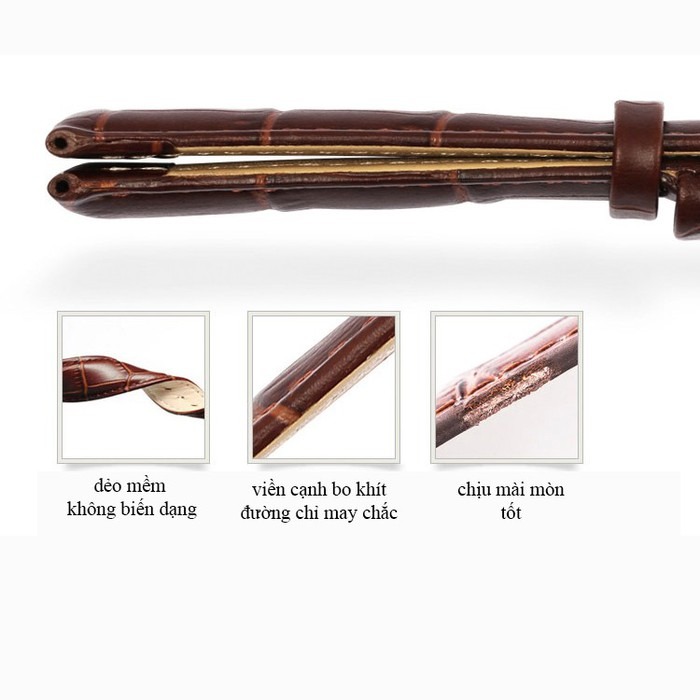 Dây đồng hồ da cao cấp SIZE 18mm (nâu-B805)