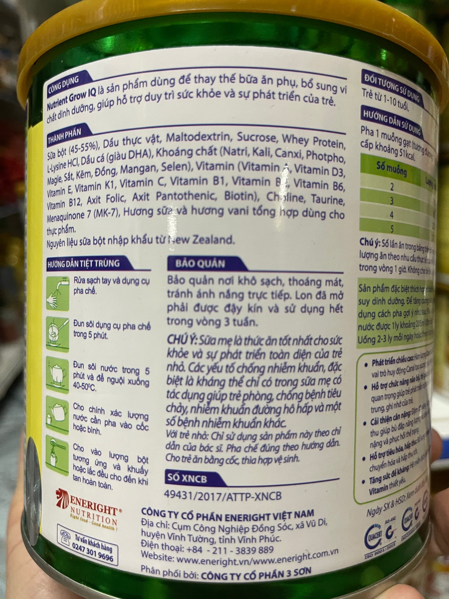 Sữa nutrient Grow IQ 700g