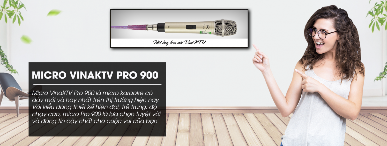 Micro karaoke có dây VinaKTV VN-900 Pro