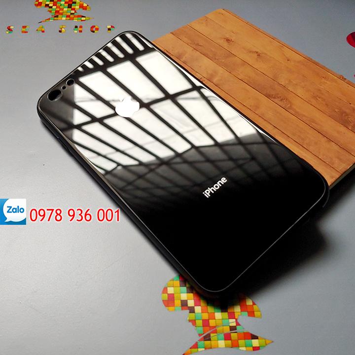 [TẶNG CƯỜNG LỰC] Ốp lưng iPhone 6 Plus / 6S Plus lưng kính (đen)