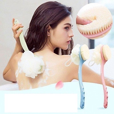 Brush Back foaming long handle grip tools scrub back when the bath by foaming cotton soft commercial