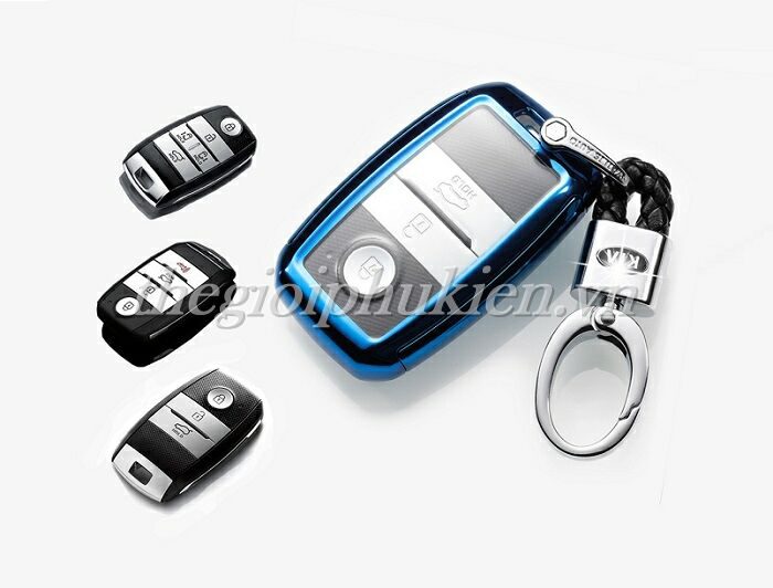 Ốp, bọc chìa khóa silicon màu tráng gương bảo vệ chìa khóa cho xe KIA Cerato, K3, Sedona,…kèm móc đeo INOX
