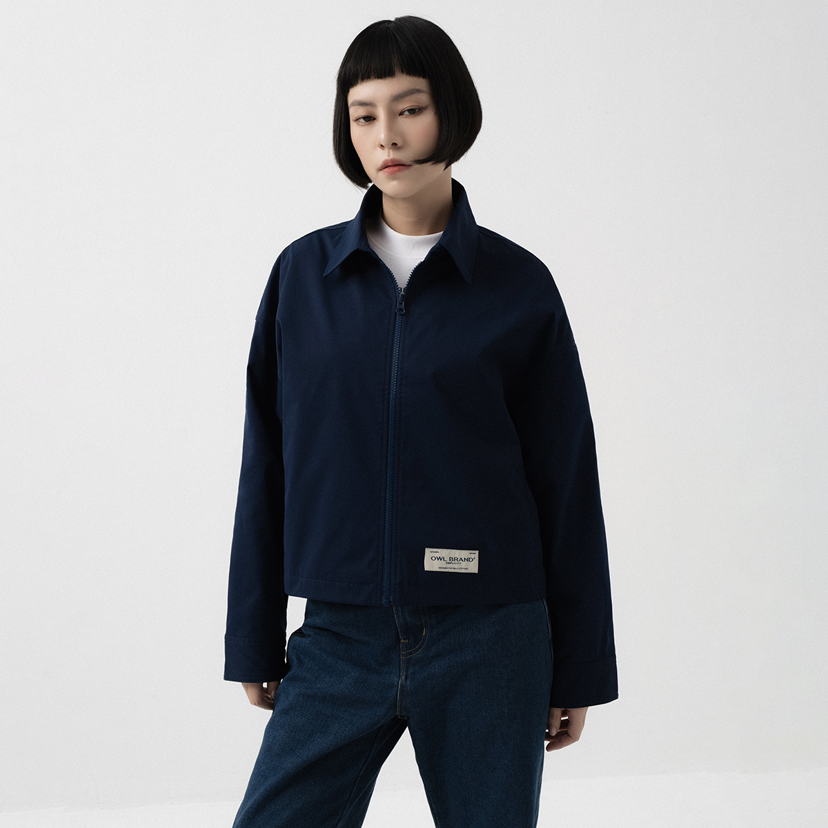 Áo khoác kaki nữ Owlbrand Simplicity/ Navy