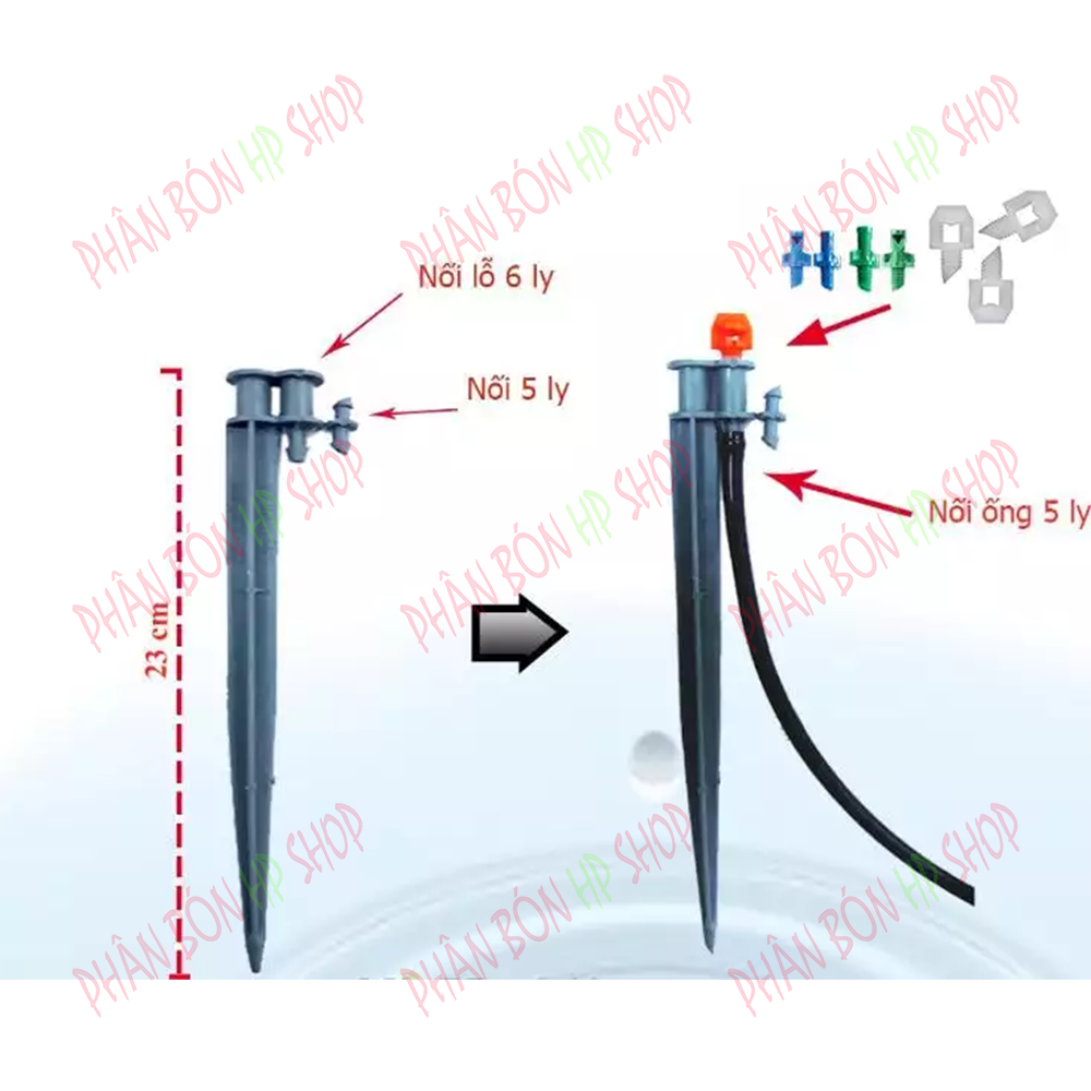 100 Cái Béc tưới 180 độ họng phun 2.8 ly (Xanh dương)