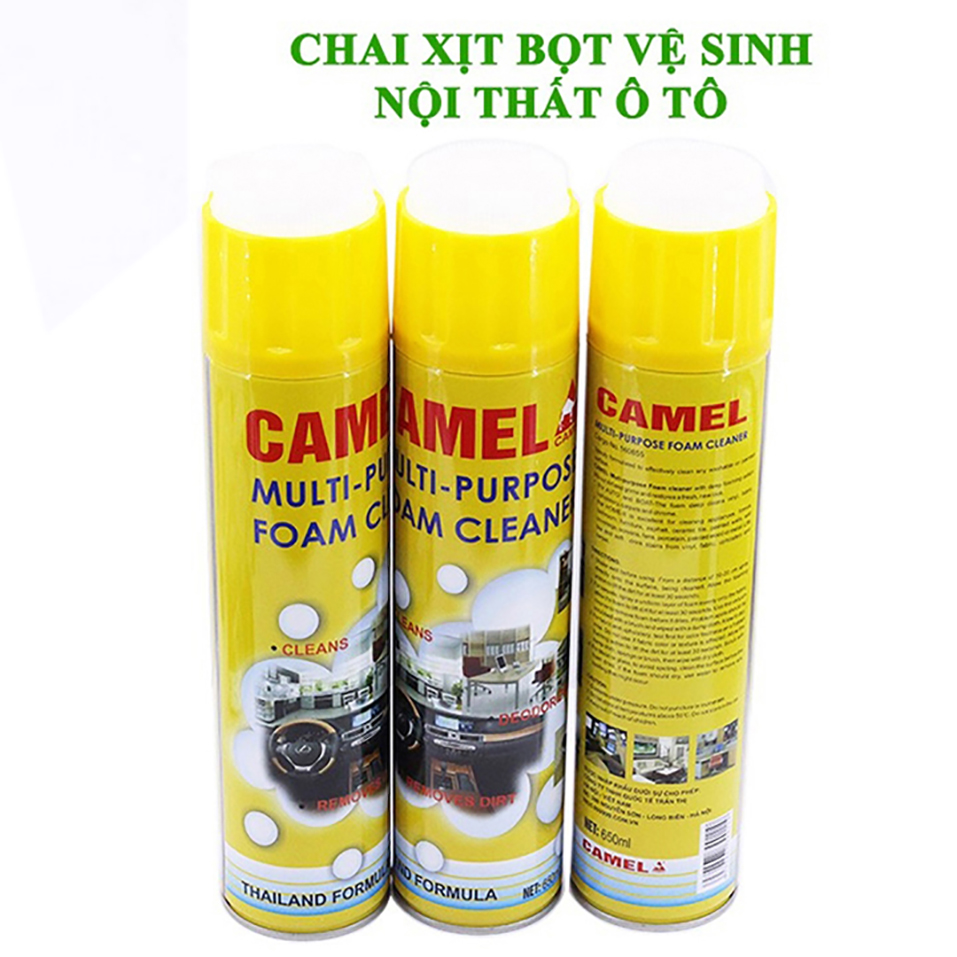 Xịt tẩy vệ sinh nội thất ô tô - Xịt bọt rửa nội thất, đồ da nhựa, nhà cửa, xe hơi Foam Cleaner 650ML