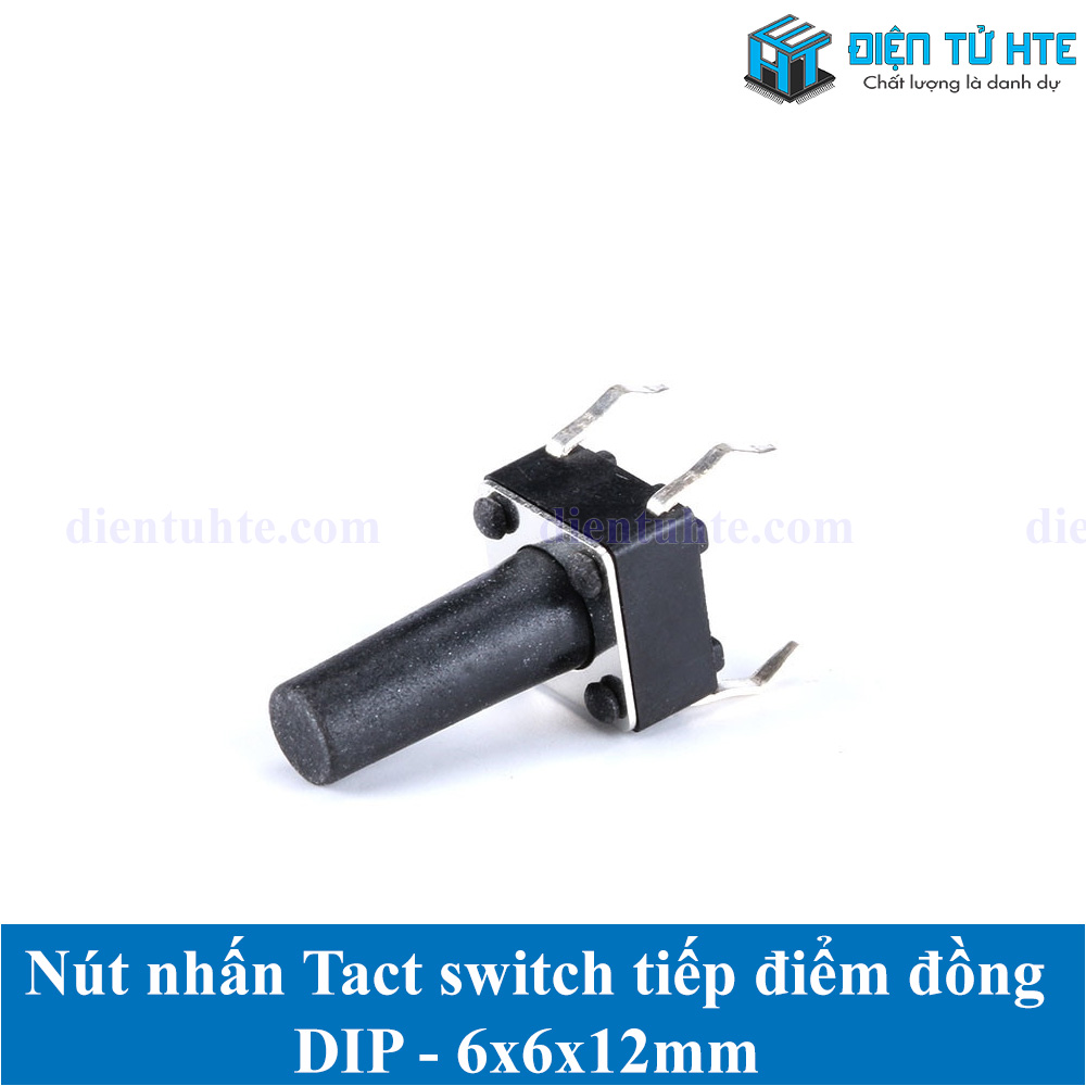 Nút nhấn 4 chân cắm DIP tiếp điểm đồng 6x6 (Gói 20 cái)