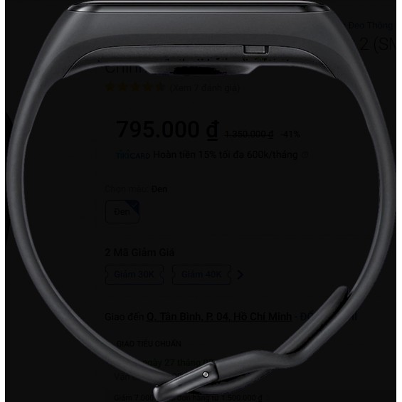 Vòng tay thông minh Samsung Galaxy Fit2 R220 - Hàng chính hãng đã active