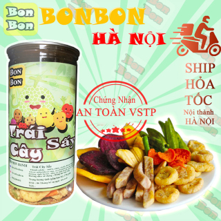 Trái cây thập cẩm sấy 270g BonBon đồ ăn vặt Hà Nội vừa ngon vừa rẻ  chứng thumbnail