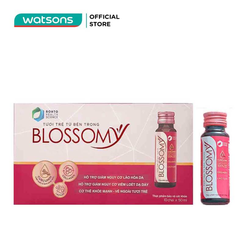 Thực Phẩm Bảo Vệ Sức Khỏe Blossomy Curcumin Tươi Trẻ Từ Bên Trong 50ml x 10 Chai nhập khẩu