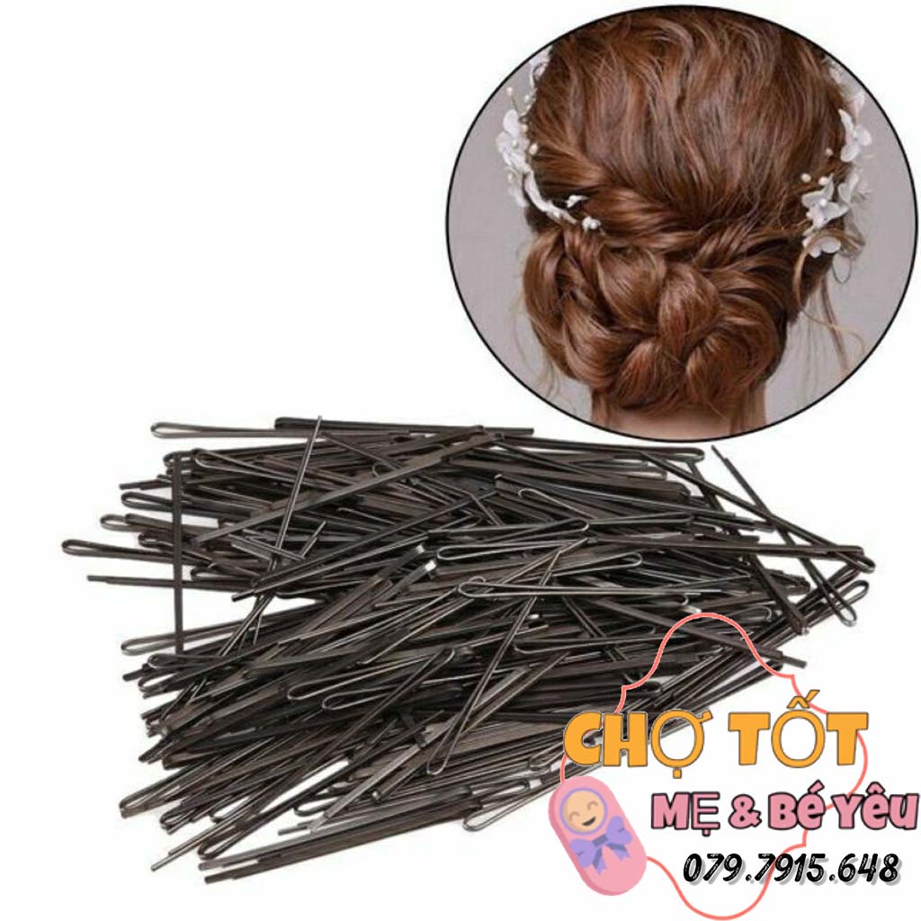 Kẹp tóc đen, kẹp tăm xỉa màu đen bịch 50 cái, kẹp ghim tóc