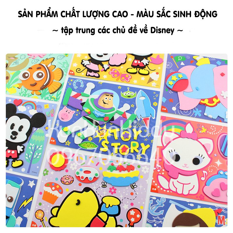 Tranh dán xốp 3D chủ đề hoạt hình cho bé