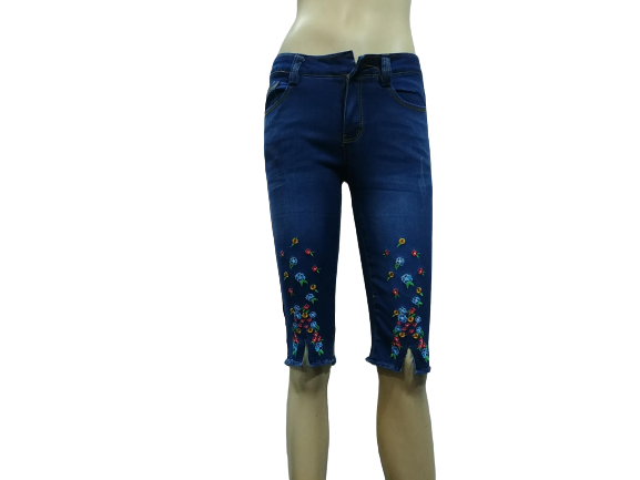 [HCM]quần jean nữ lửng gối thêu lai