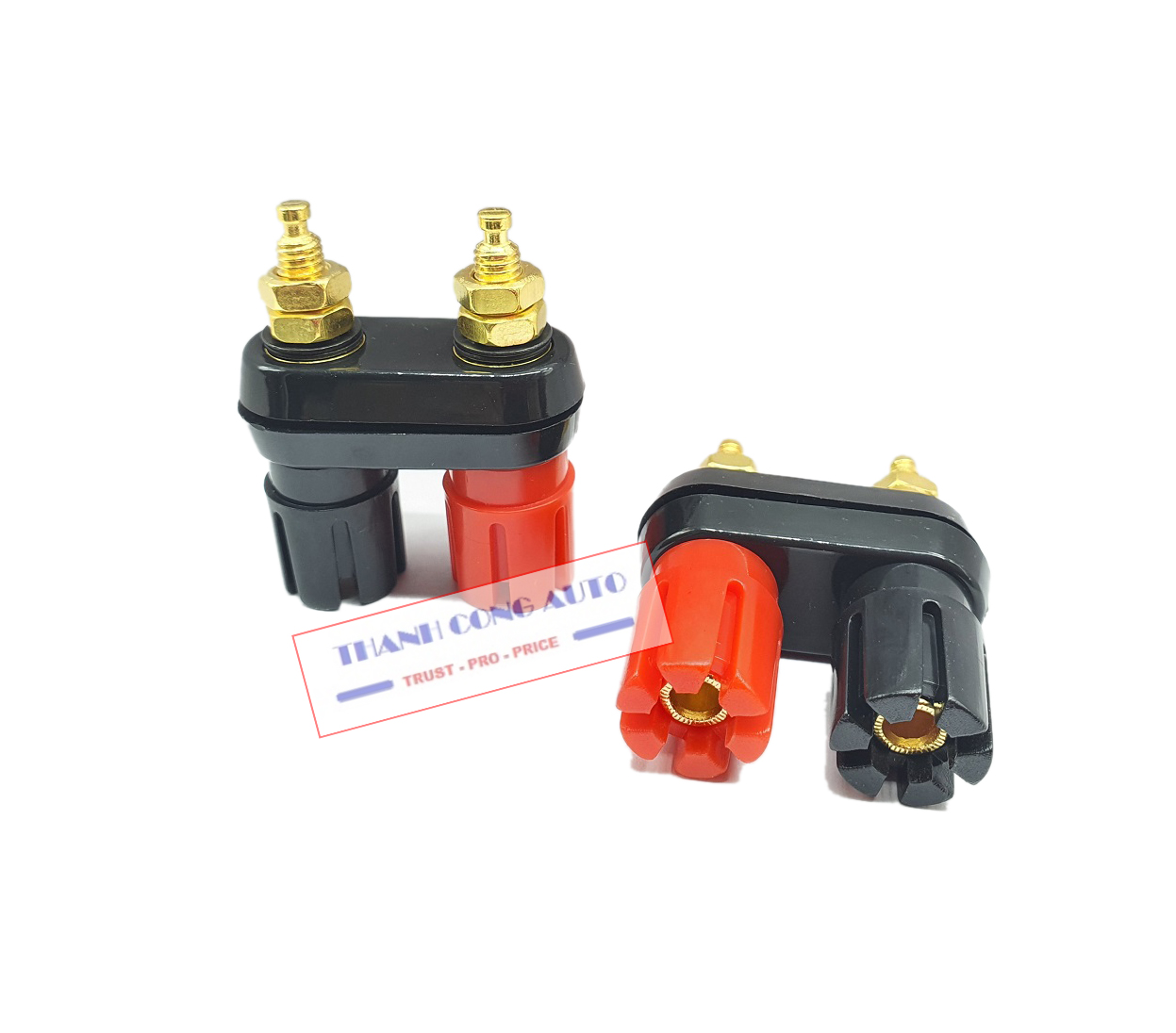 Cọc loa đôi bắp chuối để cắm jack loa