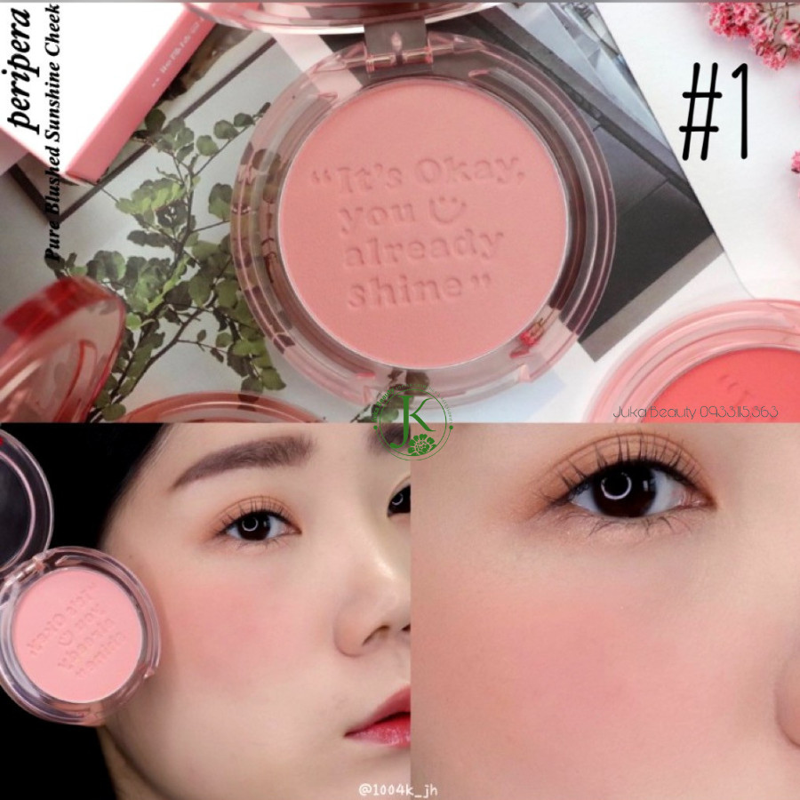 Phấn Má Hồng Peripera Pure Blushed Sunshine Cheek Đủ Màu [Calm Pink - Milktea Coral - Rosy Brown - Enjoy Coral]