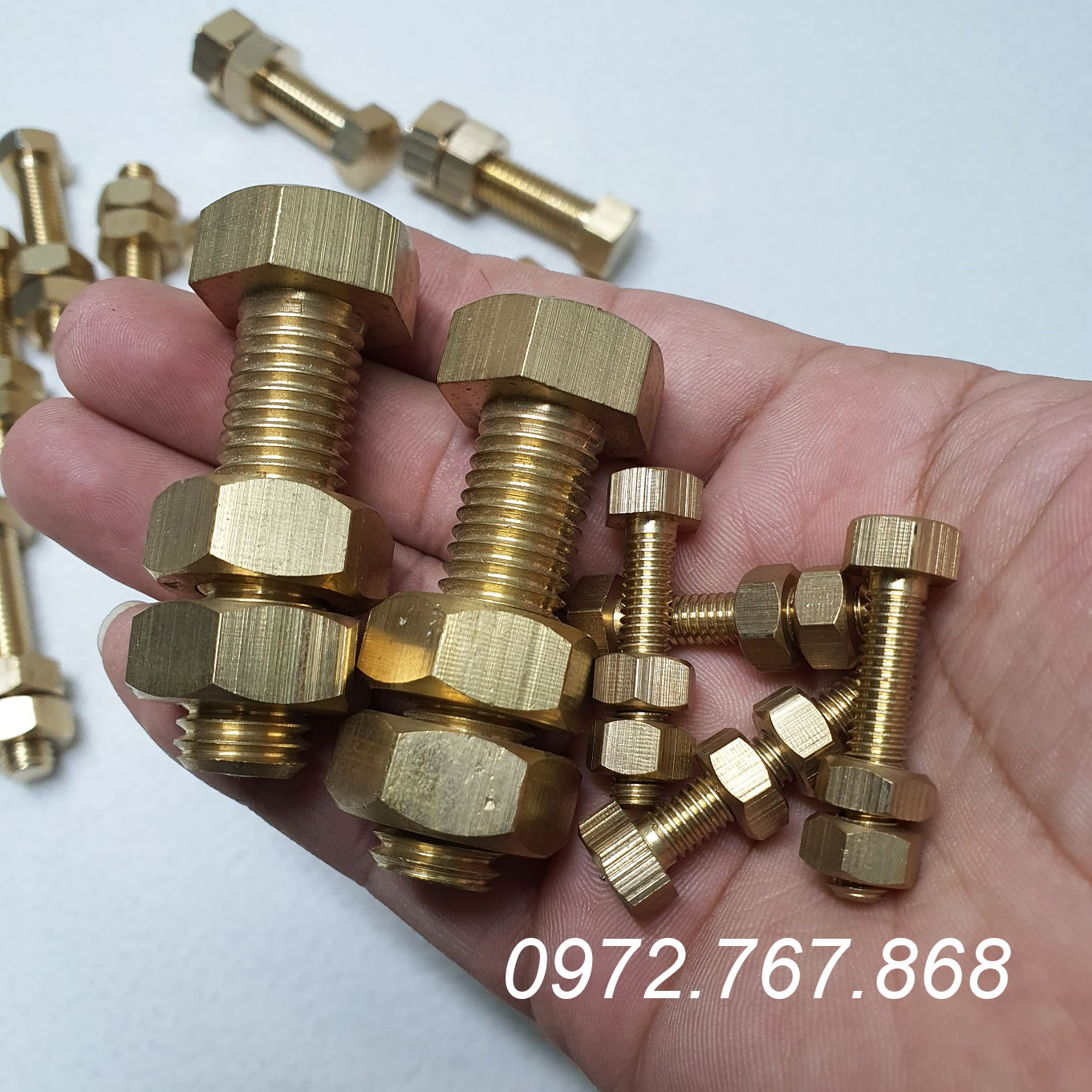 [2 chiếc] Bulong đai ốc bằng đồng
