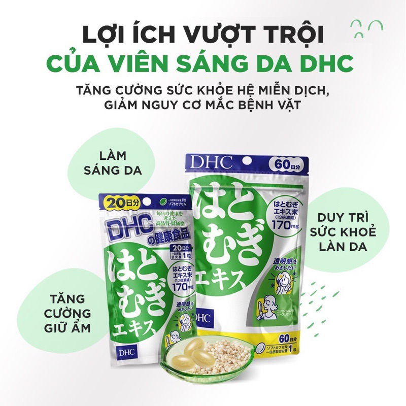 [CHÍNH HÃNG] VIÊN UỐNG TRẮNG DA DHC 20 NGÀY NHẬT BẢN