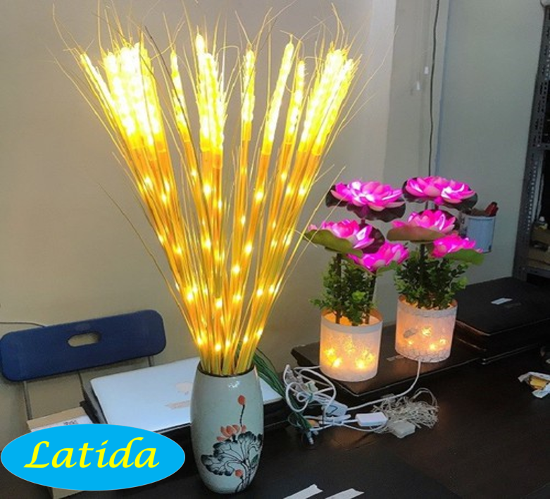 ĐÈN LED BÔNG LÚA TÀI LỘC_Bó 10 Cây_Ánh Sáng Vàng Ấm