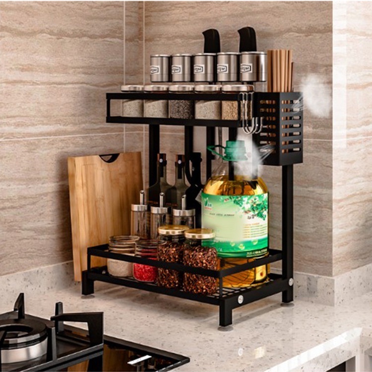 Kệ Đựng Gia Vị Nhà Bếp INOX Sơn Tĩnh Điện Chống Rỉ nhập khẩu Cao Cấp 2 Tầng - Kệ hũ gia vị ,Kệ Gia Vị Nhà Bếp Inox ,Kệ Gia Vị inox sơn tĩnh điện Đa Năng Tiện Gọn Chất Liệu Cao Cấp Chống han gỉ BẢO HÀNH 12 THÁNG