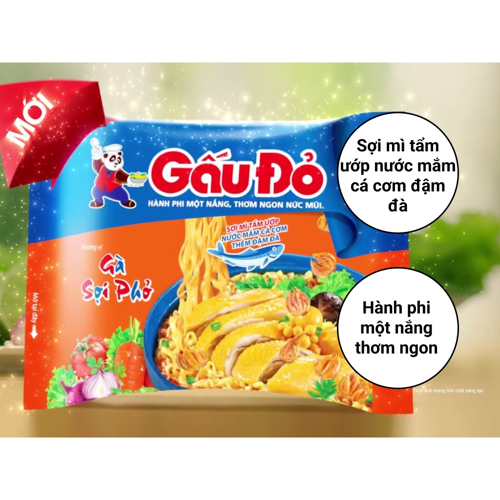 THÙNG MÌ GẤU ĐỎ GÀ SỢI PHỞ 30 GÓI