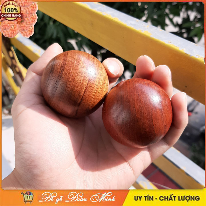 1 cặp Bi lăn tay gỗ hương 5cm - Dụng cụ massage giảm stress, căng thẳng và lo âu,điều hòa nhịp tim, huyết áp (1 cặp)
