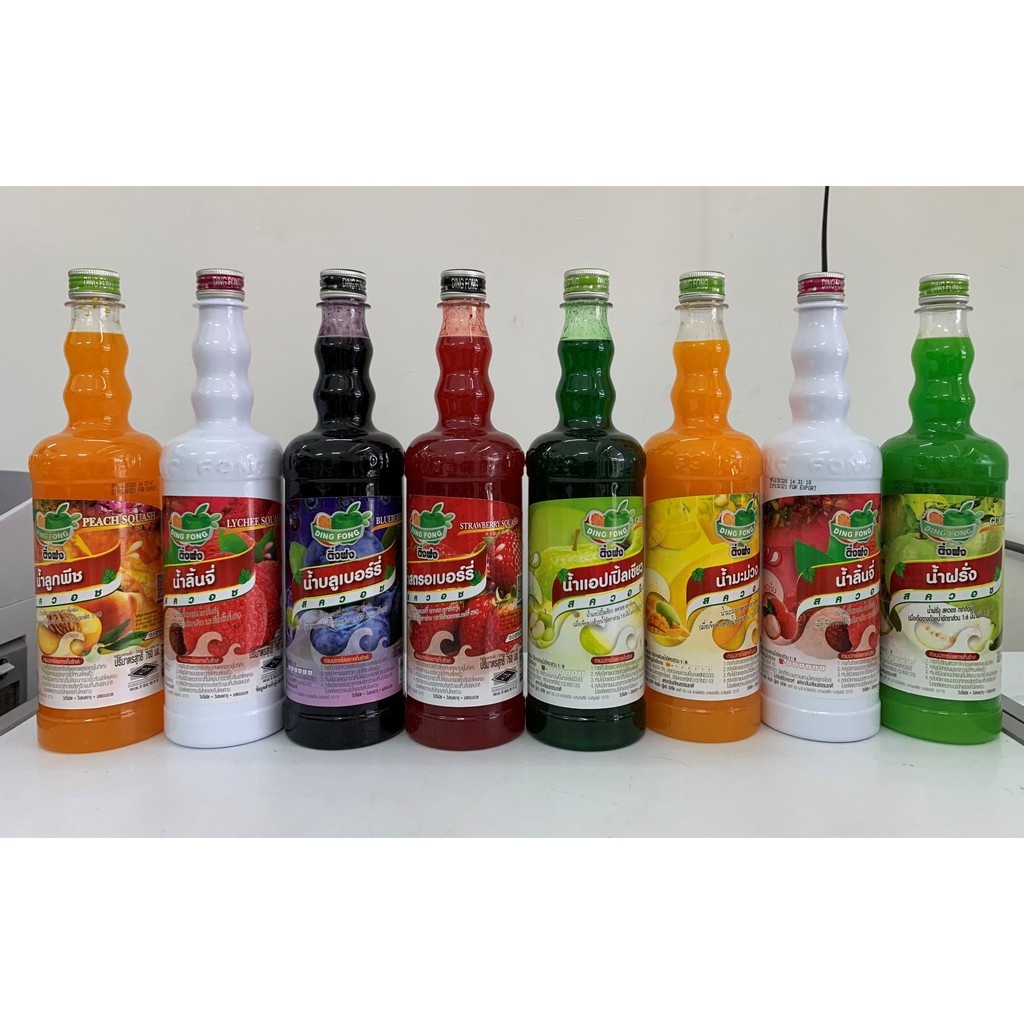 Siro Syrup Thái Lan Dingfong Có Đủ Các Mùi Chai 755ml