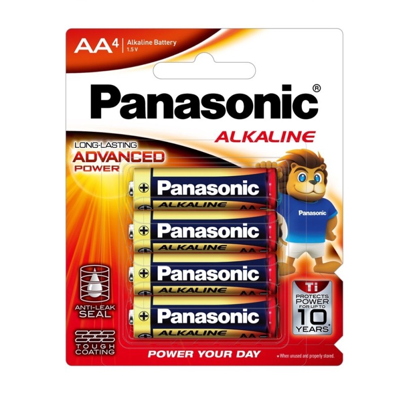 Pin AA Panasonic Ankaline siêu bền LR6T/4B - Hàng chính hãng, pin không chứa chì, giữ năng lượng lên đến 10 năm, kích thước AA (tiểu), xuất xứ Thái Lan