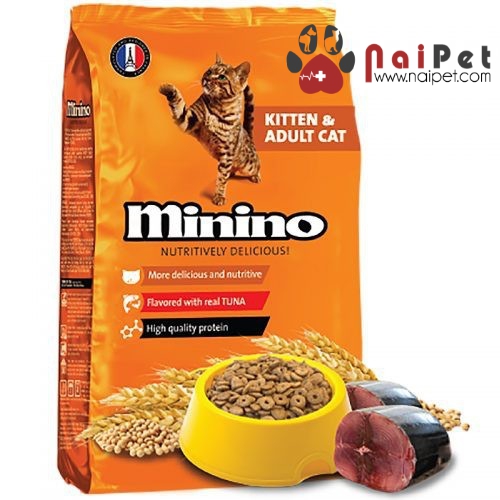 Thức Ăn Hạt Khô Cho Mèo Con Và Mèo Lớn Vị Cá Ngừ Minino