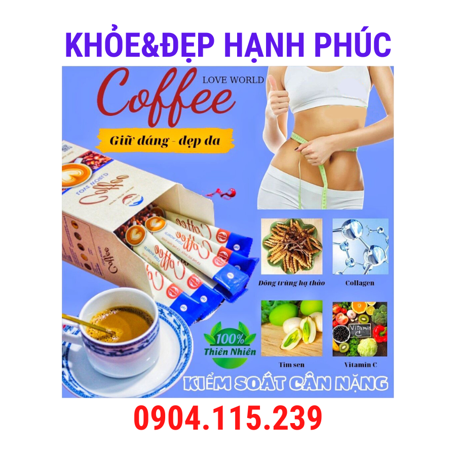 Coffee sữa Love World cà phê giảm cân – 15 gói/hộp