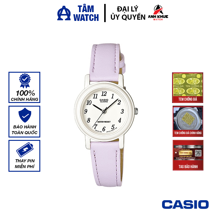 Đồng hồ nữ dây da casio standard chính hãng anh khuê lq-139l-6bdf