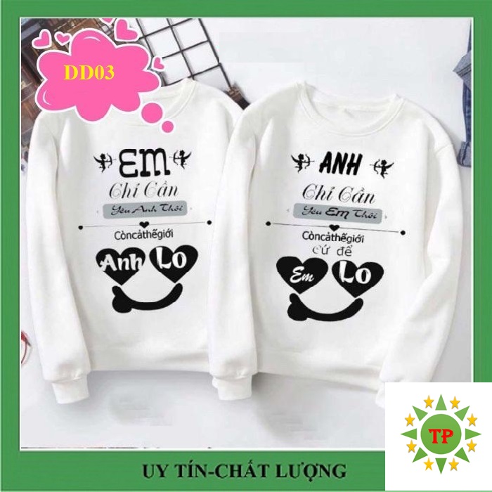 [ SIÊU HOT + PHONG CÁCH ] Áo đôi thu đông sweater cặp nam nữ  TARAPO -DD03 - { HÀNG ĐẸP} TẶNG KÈM hai túi thơm treo tủ quần áo thảo mộc thiên nhiên chống ẩm mốc , tạo mùi hương dài lâu.
