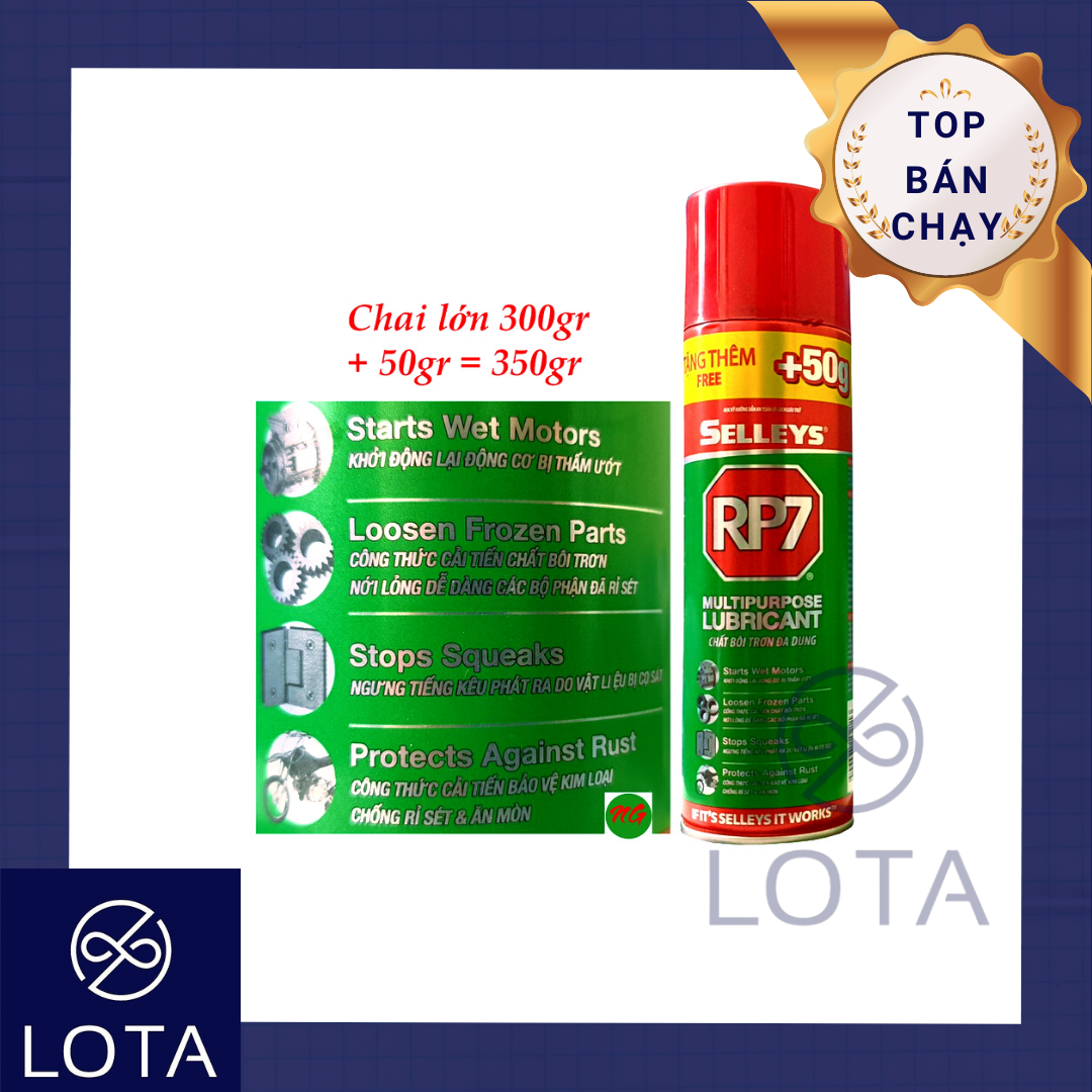 CHAI XỊT SELLEYS RP7 LỚN 350G, bình dầu chống gỉ rỉ sét, vệ sinh kim ...
