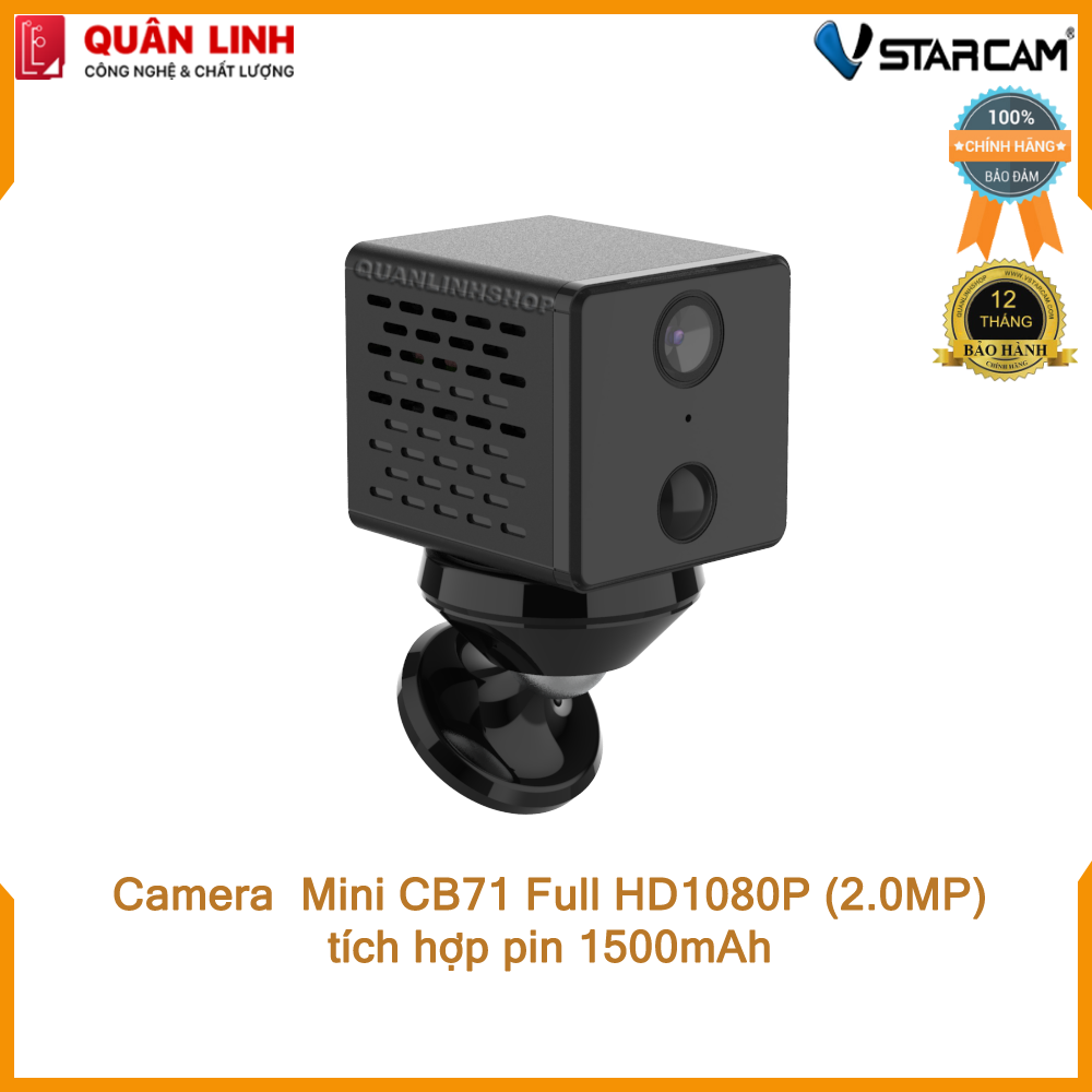 Camera giám sát mini IP wifi hồng ngoại ban đêm Vstarcam CB71 Full HD 1080P 2MP tích hợp pin 1500mAh