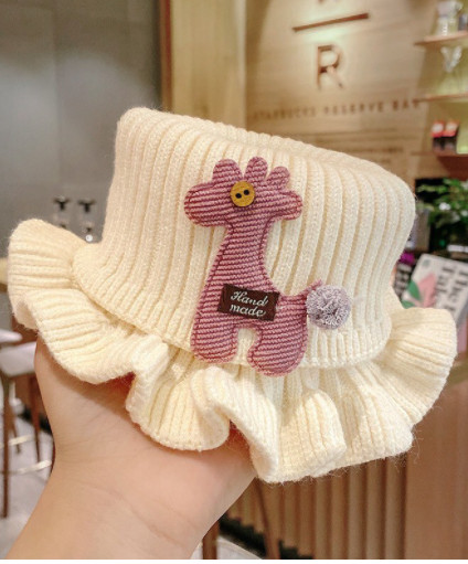 Khăn len cổ nhún dạng ống hình hươu