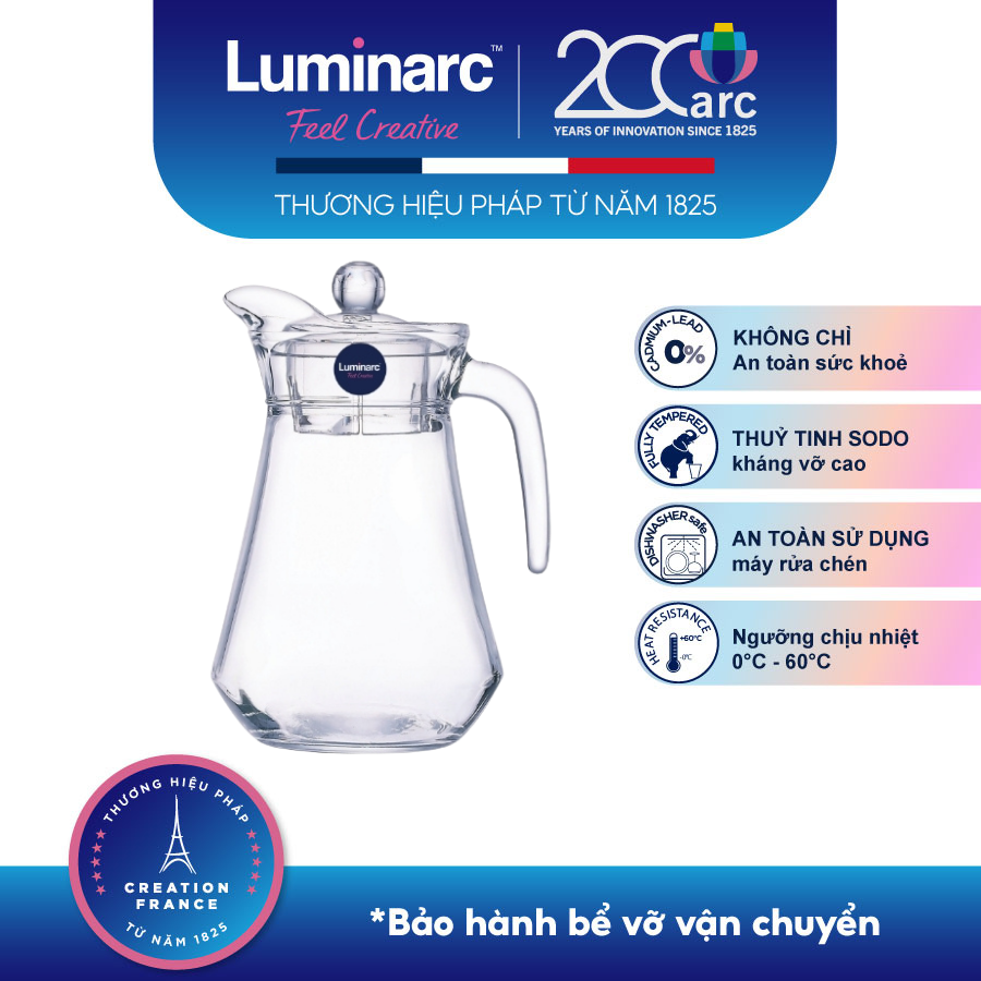Bình Nước Thuỷ Tinh Luminarc Arc 1L - LUBIG2635