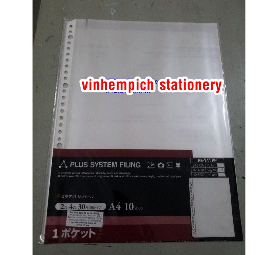 Bìa lỗ A4 Plus 0.05mm (100 cái/ xấp)
