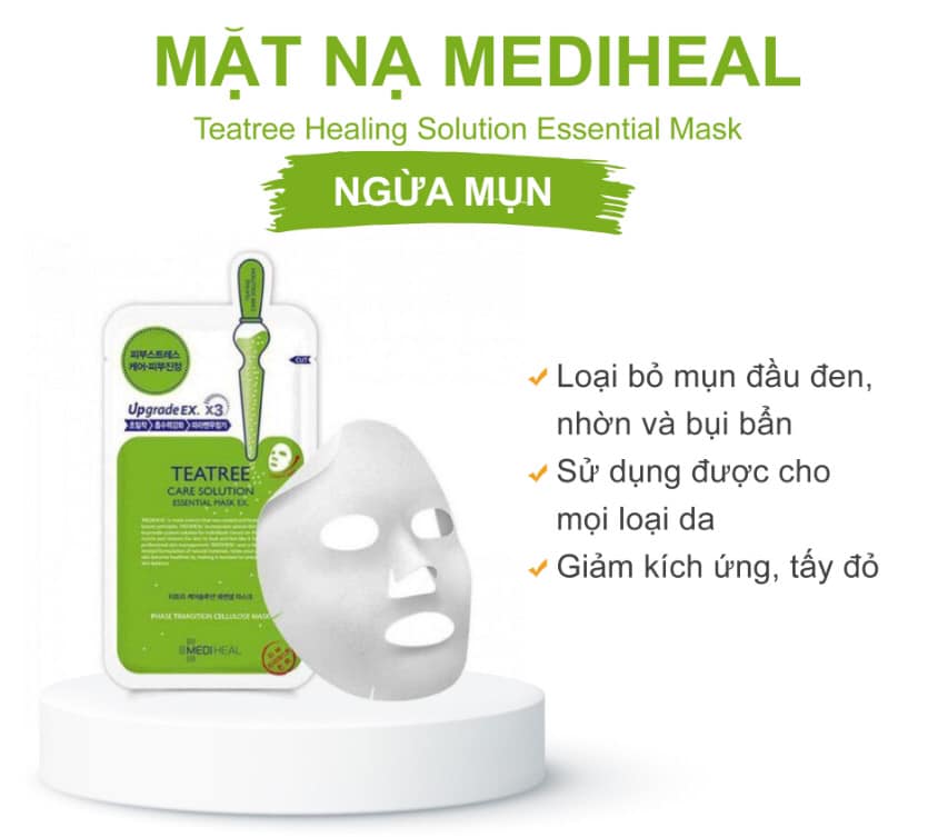 Mặt nạ Mediheal Tea Tree Care Solution Essential Mask Ex combo 5 cái